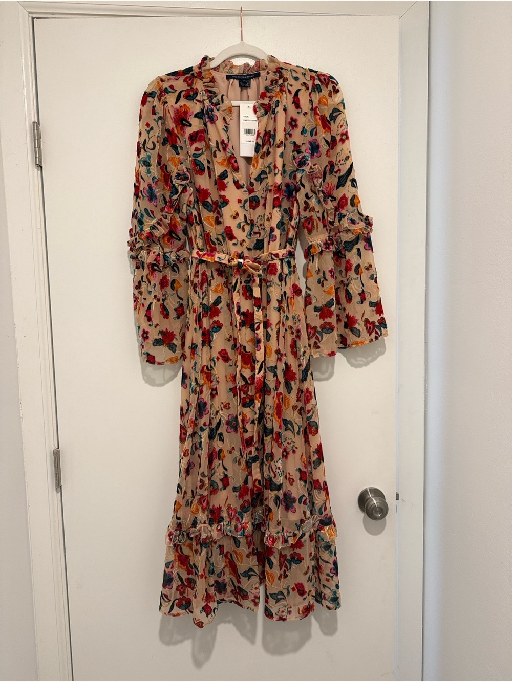 NWT French Connection Women's Avery Long Sleeve Burnout Floral Midi Dress - Picture 3 of 6